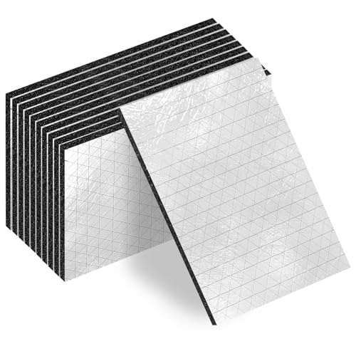 TXXATX 18 Stück Dämmmatte Auto 250x180x5 mm Dämmmatte Selbstklebend Feuerfest Antidröhnmatte Selbstklebend Alubutyl Auto Dämmung Motorraumdämmung Schallschutzmatte für Motorhaube Motorraum Türen