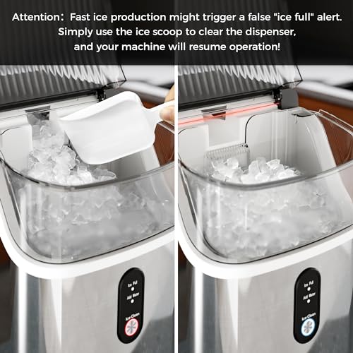 Kismile KS-FBA-15NB-SL Nugget Ice Makers Countertop,Pebble Ice Maker Machine thumb #4