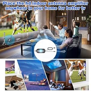 TV Antenna Amplifier 25dBi High Gain HDTV Signal Booster, Low Noise USB Powered for Digital Indoor HDTV 4K 1080P ATSC VHF UHF, Compatible with All TV Antennas (Black)