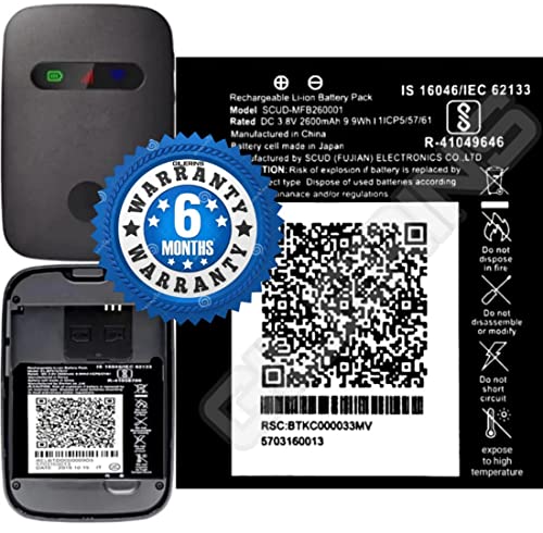 Image of THE BATTERY STORE Original Battery SCUD-MFB260001 Compatible for JMR540 Hotspot Router (2600mAh) with 6 months warrenty and high capacity battery backup battery ( for Jio Fi 3 4g Router )