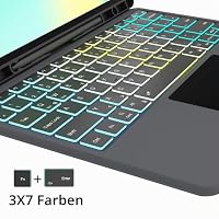 Ai Key Tastatur für 13.1" Samsung Galaxy Tab S10 FE+ Plus : DEX-Modus mit einem Klick, Auto Aufwachen/Schlafen, Regenbogen-Beleuchtung, QWERTZ Deutsches Abnehmbare Tastatur Hülle mit Smart Touchpad – Ansicht 8