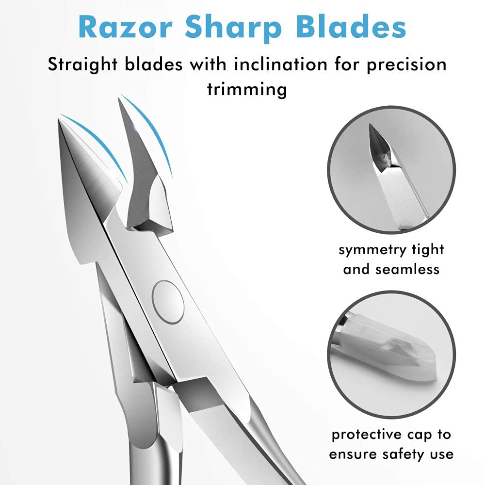 Nyamah Sales Stainless Steel Cuticle Nipper Cutter Nail Art Clipper Scissor Manicure Tool for Trimming Dead Skin (Siver_Color)-Pack of 1 3