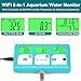 Aquarium Saltwater Salinity Tester WiFi pH Salinity Monitor Reef pH Salt Meter TDS Meter for Fish Tank PPM Meter 5 in 1 Continues Test pH Salt TDS Humidity Temp for Pool Smart Salinity pH Reader