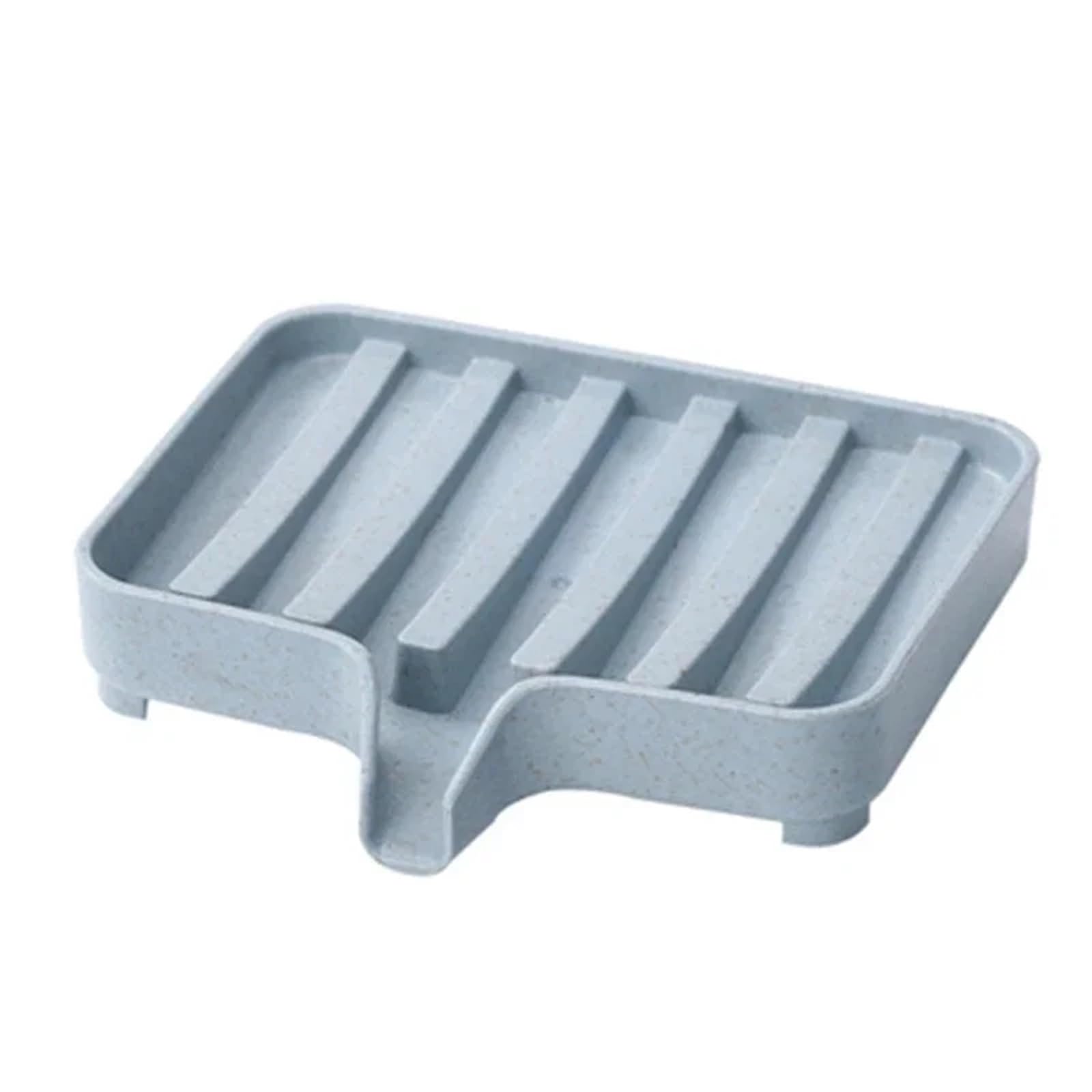 4Pcs Silicone Soap Dish Bathroom Self Draining Bar Holder Kitchen Sink Sponge Drain Portable Soaps Dishes Rack for Soap(Blue)