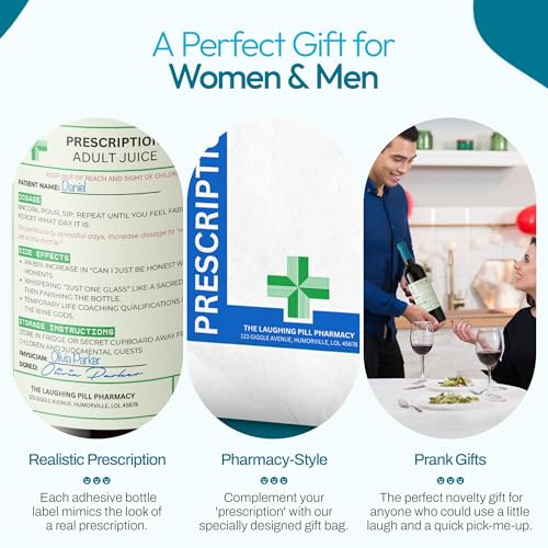 Funny Prescription Wine Label, Bag, Tag with Funny Joke Pill Box Gag Gifts - Funny Rude Gifts for Men Women, Novelty Secret Santa Gifts for Him/Her, Stocking Fillers, Prank Xmas Gifts for Women/Men - Image 5