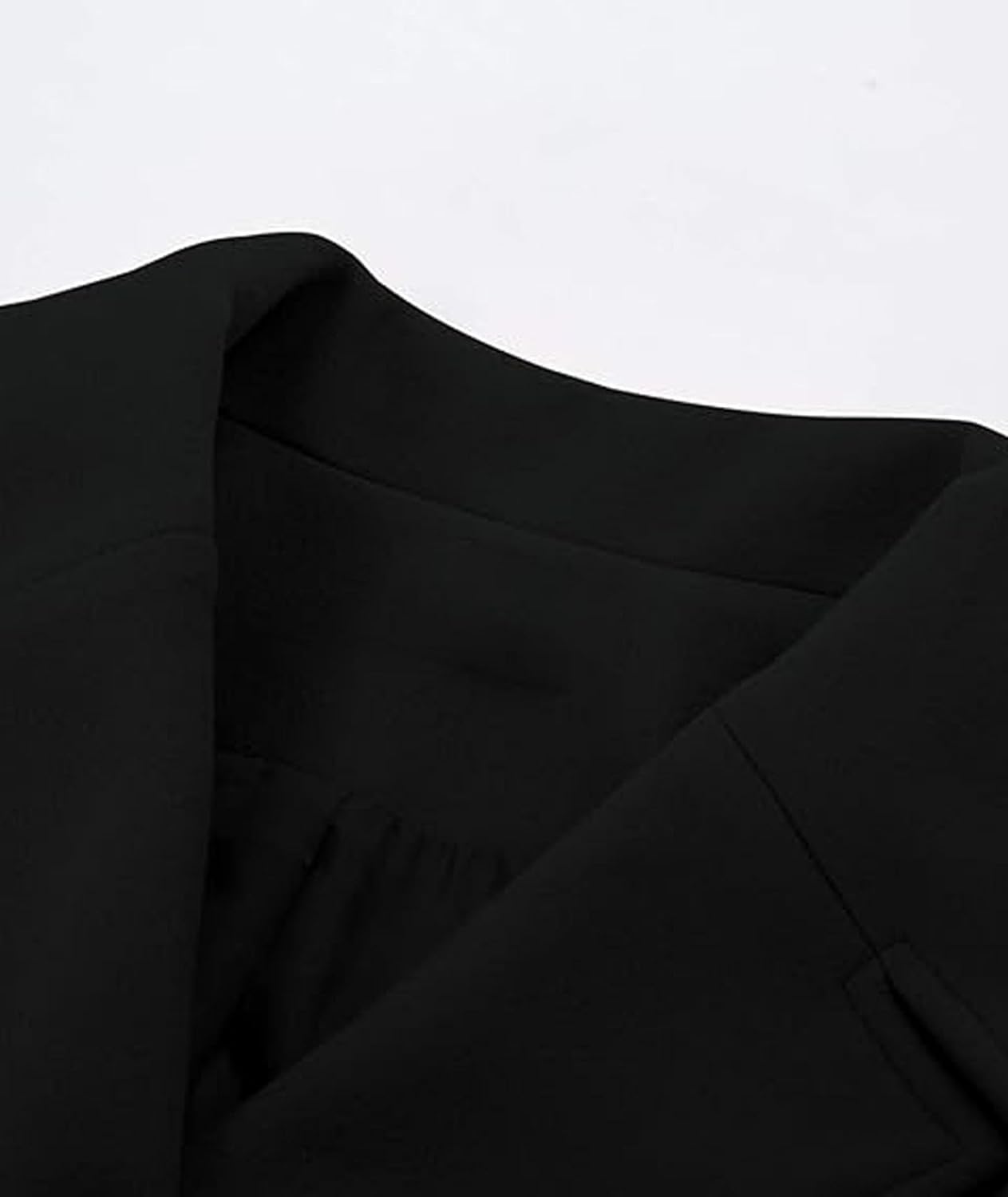 Sexyshine Women's Winter Double Breasted Trench Coat Notch Lapel Collar Wool Blend Pea Coat Swing A Line Long Overcoat - Image 3