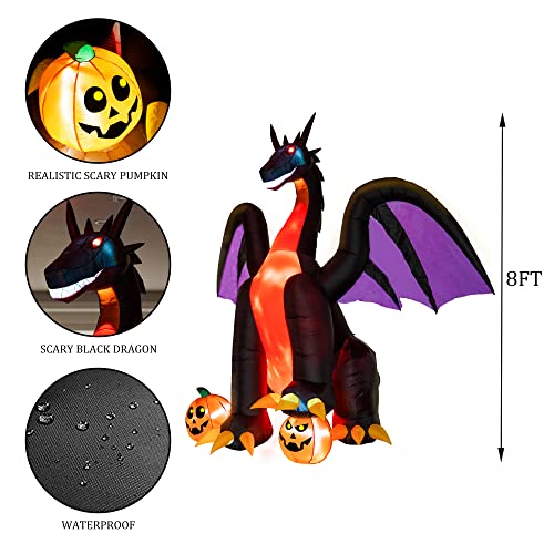 Hourleey DARGON 8 Ft Halloween Inflatables Decorations thumb #3