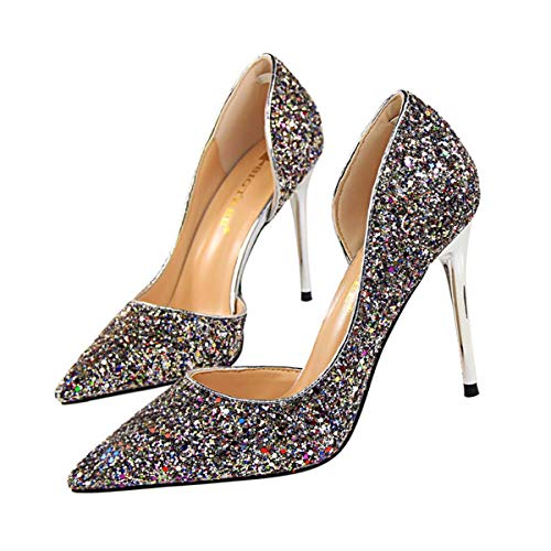 JOEupin Damen-Pumps mit hohen Absätzen, Brautschuhe, halbleer, sexy, für Damen, Mehrfarbig -...