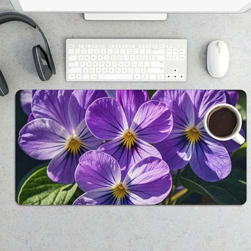 Violets in Bloom Desk Pad Protector Large Waterproof miniatura 5