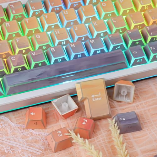 Touches de clavier mécanique PBT Tsungup style coucher de soleil