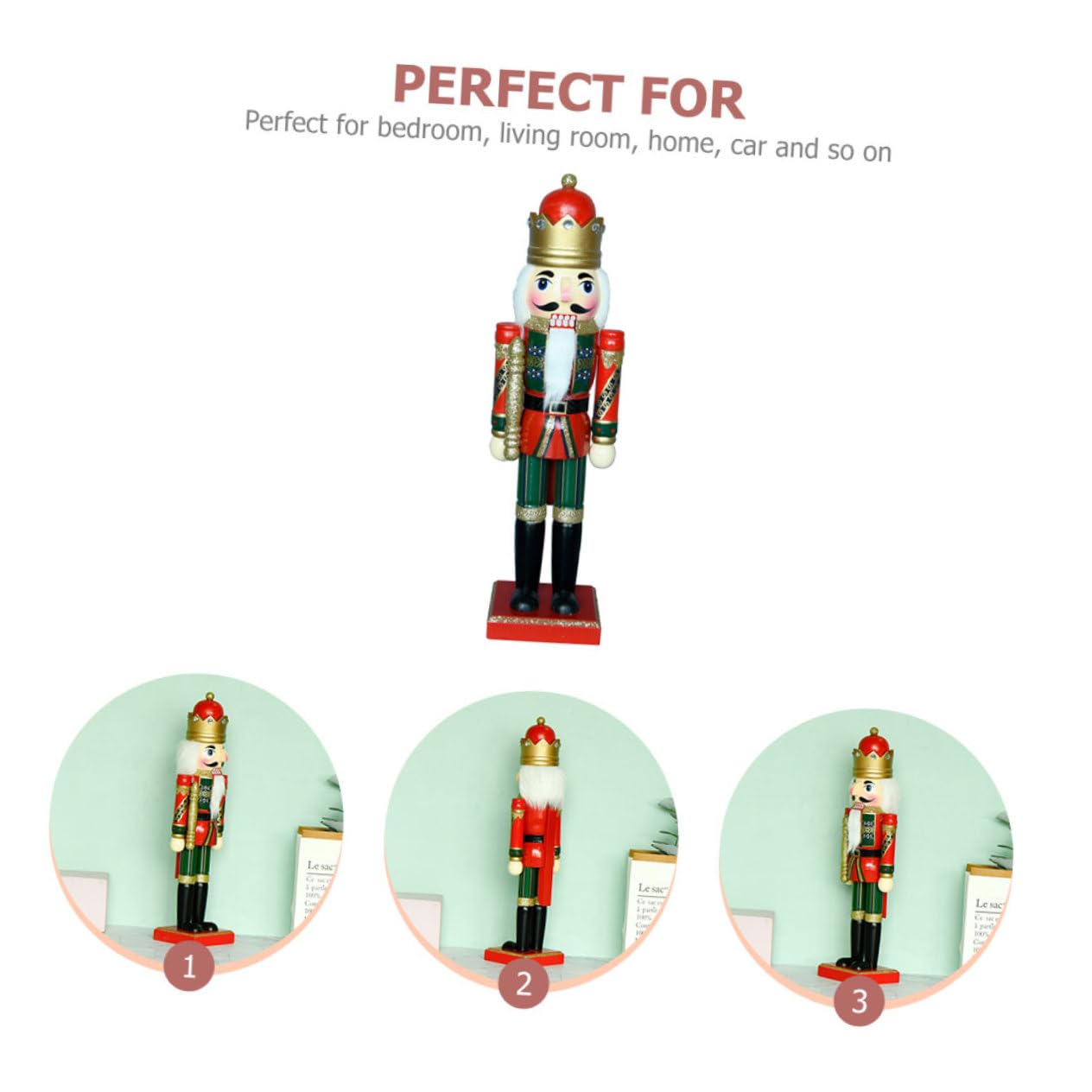 Cabilock 2 Pièces Roi Casse-Noix Noël Lumière Soldat Fée Officier De Plein Air Décoration De Jardin Casse-Noix De Bureau Casse-Noix De Décoration De Casse-Noisette Rouge Bois