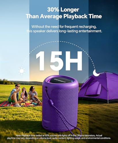 Image of Portable Bluetooth Speaker Beach Essentials: IPX5 Waterproof for Outdoor /Powerful HD Sound /Dynamic Light /All Day Playtime /Wireless BT 5.3 /TWS Pairing, Travel|Camping|Pool Accessorie, School Supplies