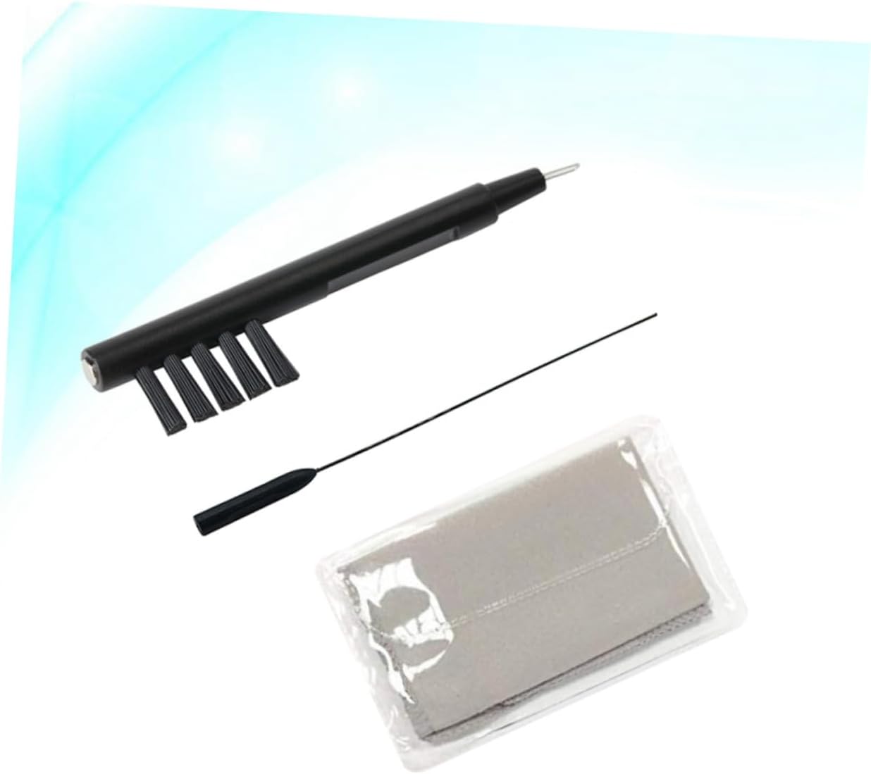 NOLITOY 3pcs Hearing Aid Cleaning Kit with Cloth Brush and Rod for Removal and Maintenance Random Color Cleaning Cloth Included