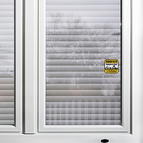 Best Business Neighborhood Watch Sticker for Indoor or Outdoor use Long Lasting Weatherproof Window and Door Warning 4 x 4 in. 6 pack Laminated Vinyl Sticker with FREE 1yr Warranty Made in USA - Thumbnail 6