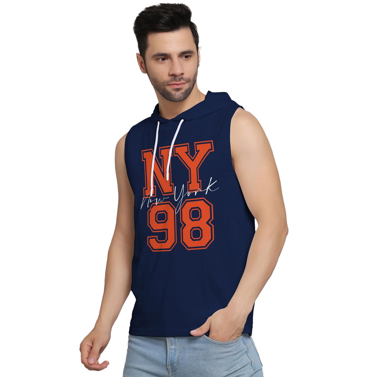 juxar Mens Wear NY 98 Sleeveless Fabric 100% Cotton for Sports wear & Gym wear Printrd Sando_(JXR-TEE05)-picture-38