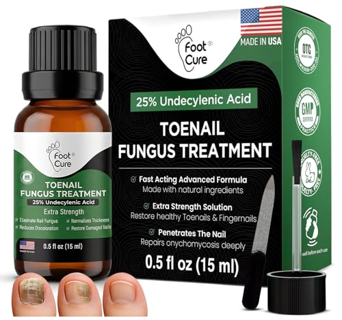 Foot Cure Toenail Fungus Treatment Extra Strength – Athletes Foot Treatment for Toenails, Restorative Nail Repair for Damaged Nails, Toenail Softener with Tea Tree Oil & Oregano Oil - Made in USA