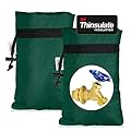 Enlarge Outdoor Faucet Cover for Winter Freeze Protection, 3M Thinsulate, 10"H x 6.3"W Hose Bib Covers for Wall Taps Outside, Waterproof & Frost Free Insulated Spigot Cover, 2 Pcs Faucet Socks - Green