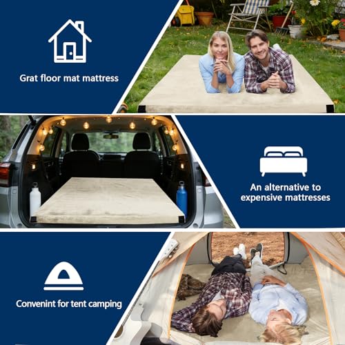 Image of CYMULA Memory Foam Camping Mattress Pad, Sleeping Mat, Portable Roll Up Mattress for Adults, Camping Bed Pads for Sleepover, Car Bed with Travel Bag