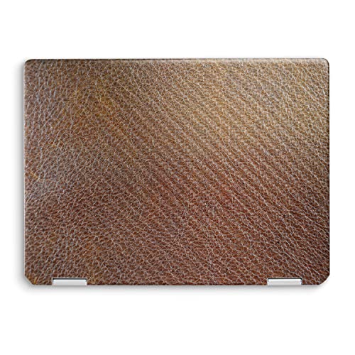 Image of MightySkins Carbon Fiber Skin Compatible with HP Spectre x360 14 inch (2022) Full Wrap Kit - Brown Pleather | Protective Durable Textured Carbon Fiber Finish | Easy to Apply | Made in The USA