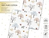 2 Pcs Crib Fitted Sheets - Made from 100% Cotton (50X90 cm) - Antiallergic, Soft, Comfy, Breathable (Animals & Trees, 50X90 cm) - Image 2