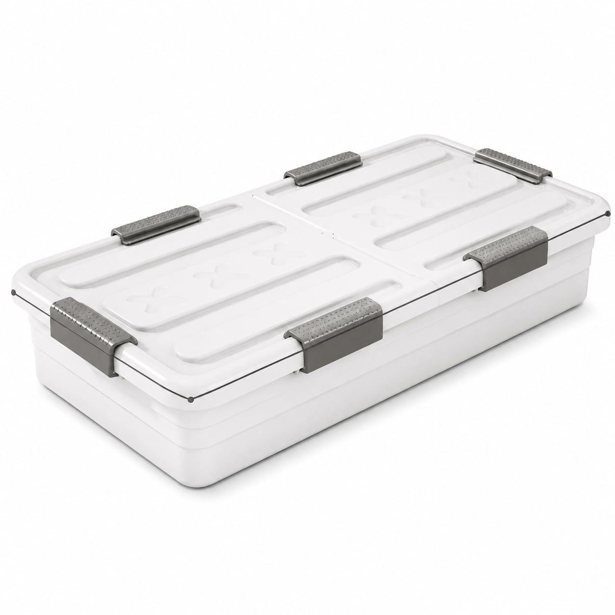 Contenitore Portaoggetti Sottoletto , Bianco elegante 101x51x15cm