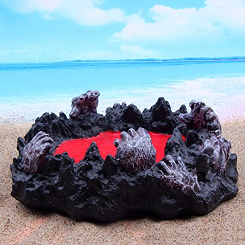Hellfire Dood Ornament Decoraties Aquarium Fish Tank Decor Schedel Halloween Spookachtig Reptiel Schildpad Hagedis Tanks Terrarium Duivel Sculptuur Collectie Beeldje Standbeeld Huisdier - Afbeelding 3