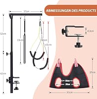 SMONTER Állítható Magasságú Kutyakozmetikai Kar Rögzítővel, Kis és Nagy Kutyákhoz, Két Csípőtartóval, 45-91 cm, Fekete 2