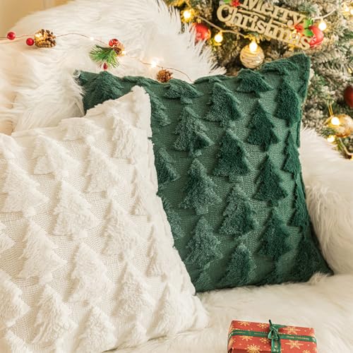 UBRAVE Kissenbezug 45x45cm, 2er Set Weihnachten Kissenbezüge,...