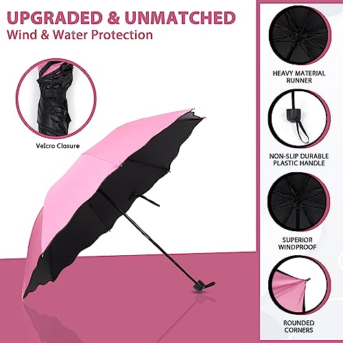 Image of HomeCloud Magic Umbrella Windproof, Sunproof & Rainproof with Sturdy Steel Shaft & Wrist Straps | Secret Blossoms Occur with Water Magic Print | Easy to Hold & Carry | Umbrella for Women, Men & Kids