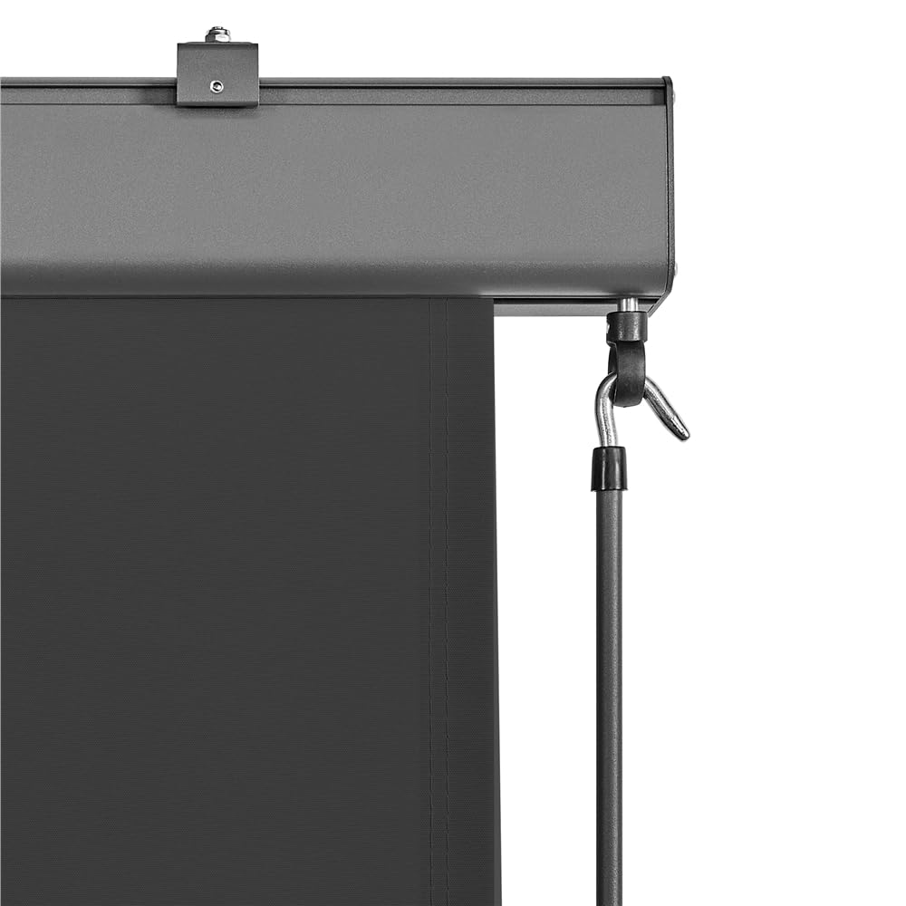 Yaheetech Store Enrouleur 250 × 160 cm Store Vertical Store Occultant avec Manivelle pour Protection Solaire Balcon Terrasse Restaurant Jardin Café Gris Foncé