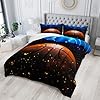 Nttopship Basketball Comforter Set for Boys Teens,3 Pieces Boys Basketball Court Bedding Queen Size Sport Comforter for Teen Boy Room Decor with 1 Comforter 2 Pillowcase #2