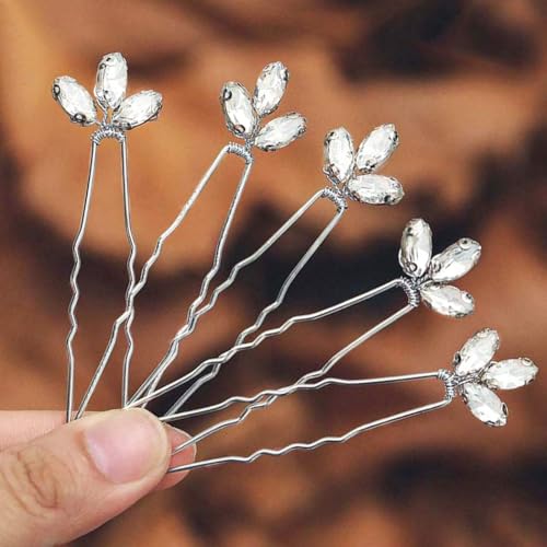 CASDRE Silver Crystal Wedding Hair Pins Bridal Hair Accessories for Women