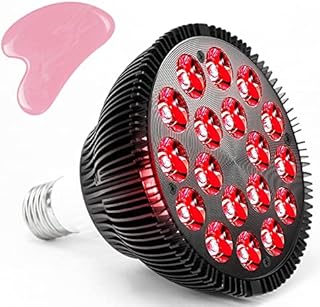 Red Light Therapy Lamp, 54W 18 LED Infrared Light Therapy Bulb for Body and Face 660nm Red and 850nm Near Infrared Combo Wavelength for Skin Care and Pain Relief with Free Massage Tool