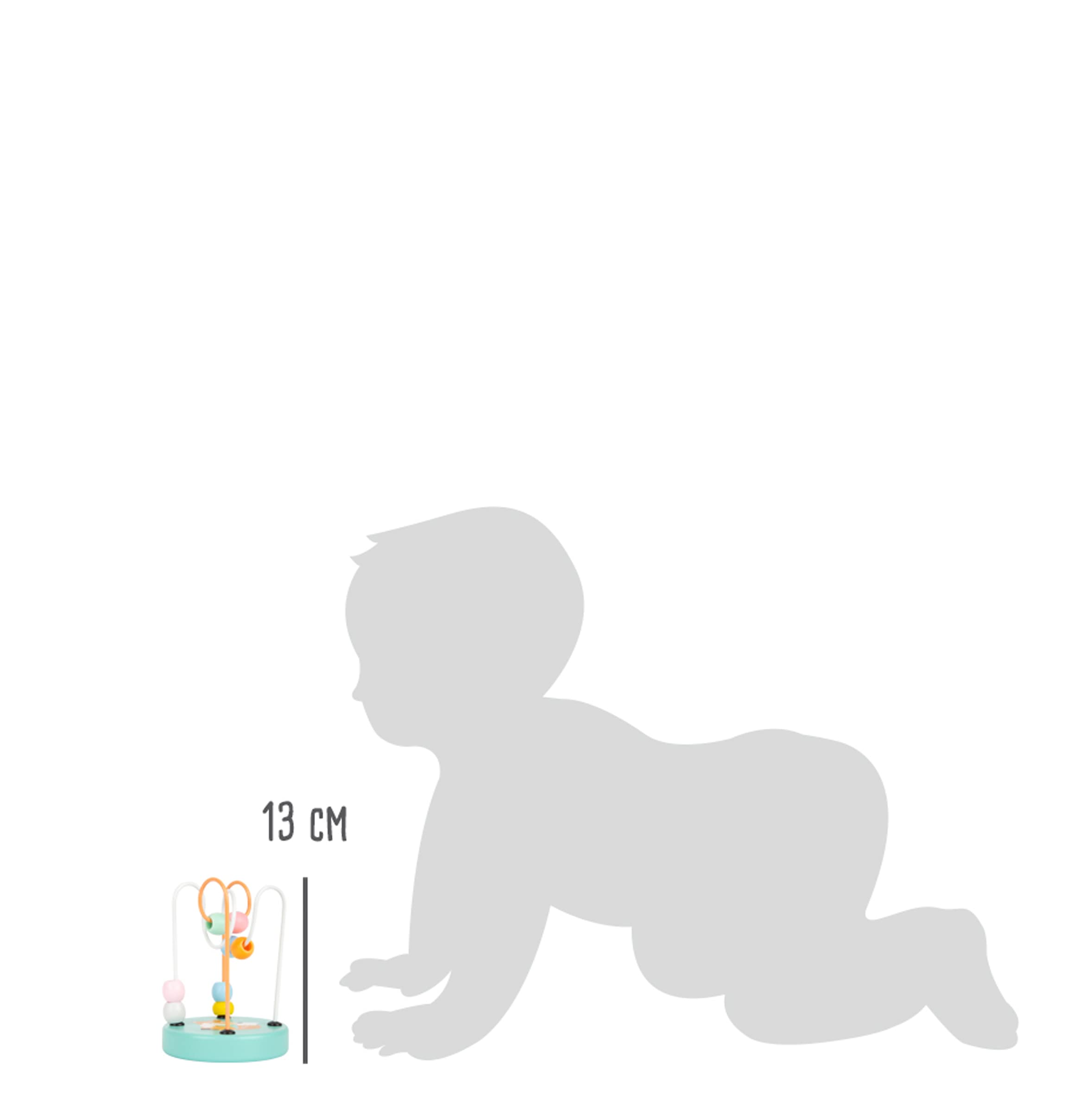 small foot Kokarda motoryczna lis, pastelowa, z kolorowymi kulkami i dwoma metalowymi kokardkami, od 12 miesięcy, 11763, wielokolorowa