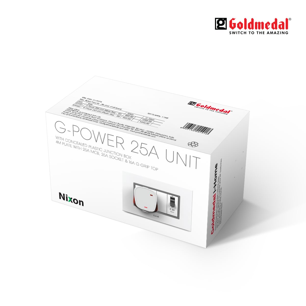 Goldmedal Nixon G Power 25A Unit Plastic Box (Absolute White) - Pack of 1 3