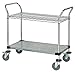 Utility CART 1 Wire 1 Solid Shelf Stainless