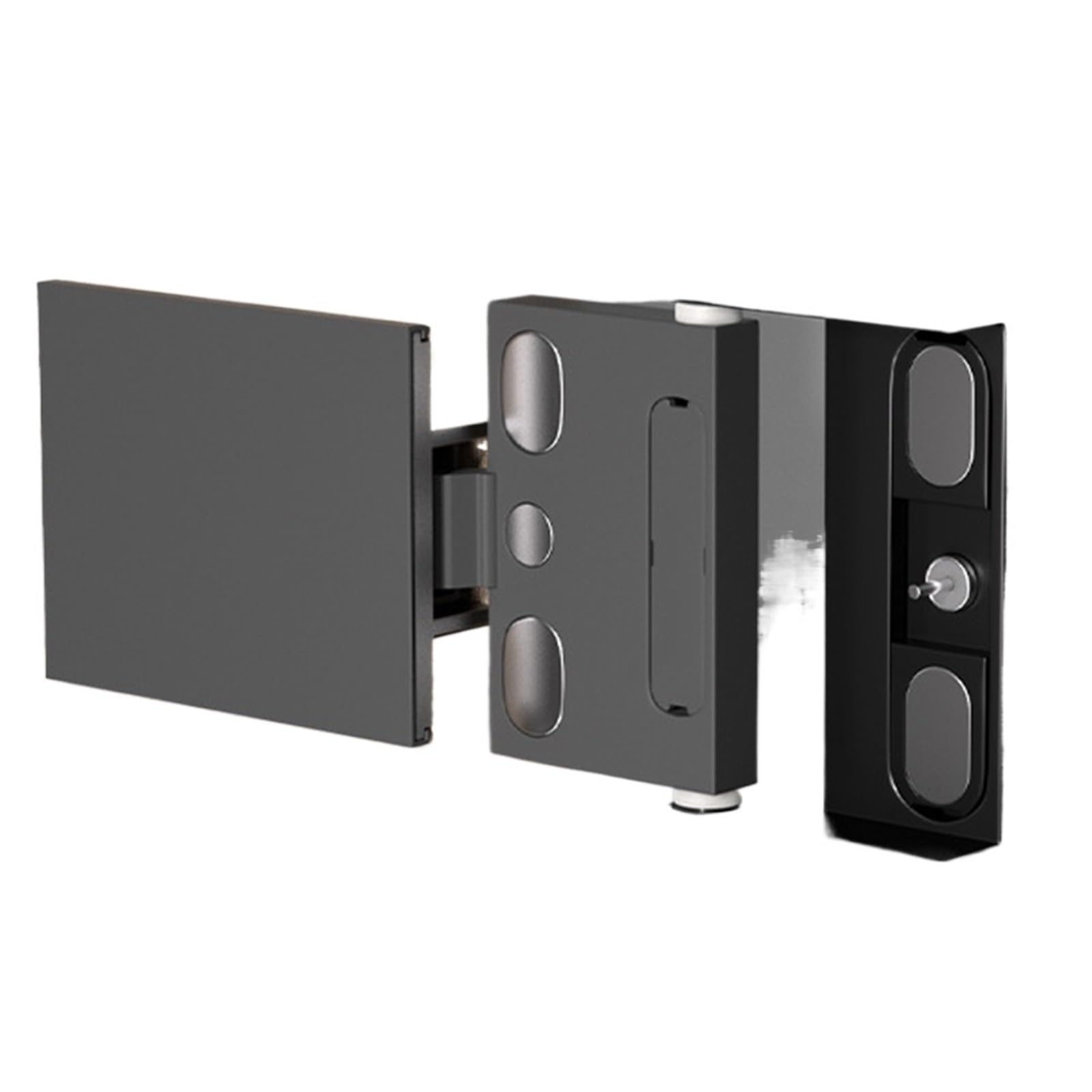 1Set Three-Dimensional Adjustable Invisible Hinge Hidden Door Hinge(Dark Grey)