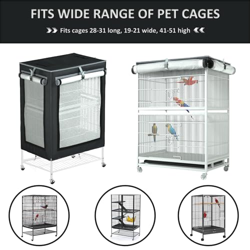 Image of Large Bird Cage Cover - 600D Cage Covers for Night, Good Night Bird Cage Cover for Large Birdcage,Indoors or Outdoors (M)