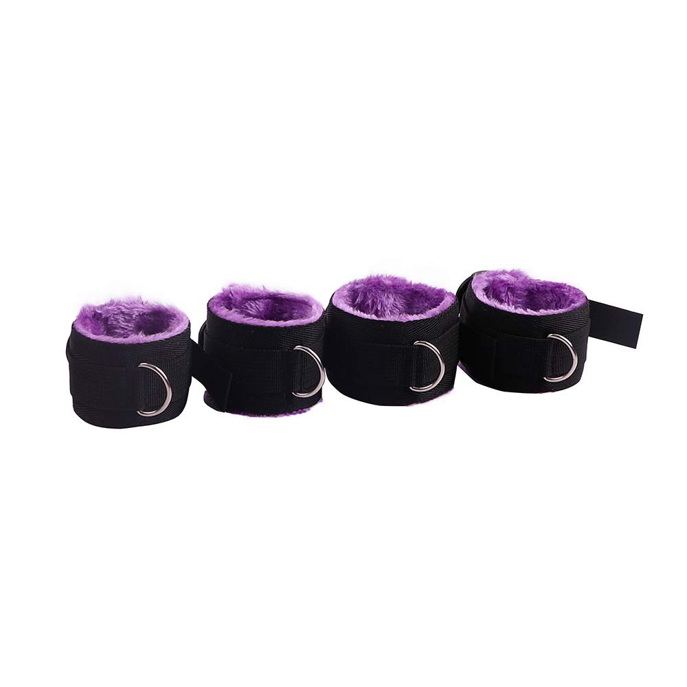 Kit di attività Divertenti per Il Polsino della Caviglia per Il contenimento del Letto, Kit per la Pratica dello Yoga, Adatto per Le Coppie in Camera da Letto (Viola)