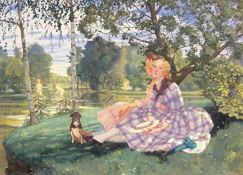 Pintura en lienzo Verano Konstantin Somov, cuadro decorativo para pared de 60x90cm