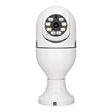 ASHATA E27 Light Bulb Security Camera, 2MP HD Smart Light Socket Dome Cameras, Motion Detection, 2 Way Audio, Works for Home/for Android/for iOS (Dual