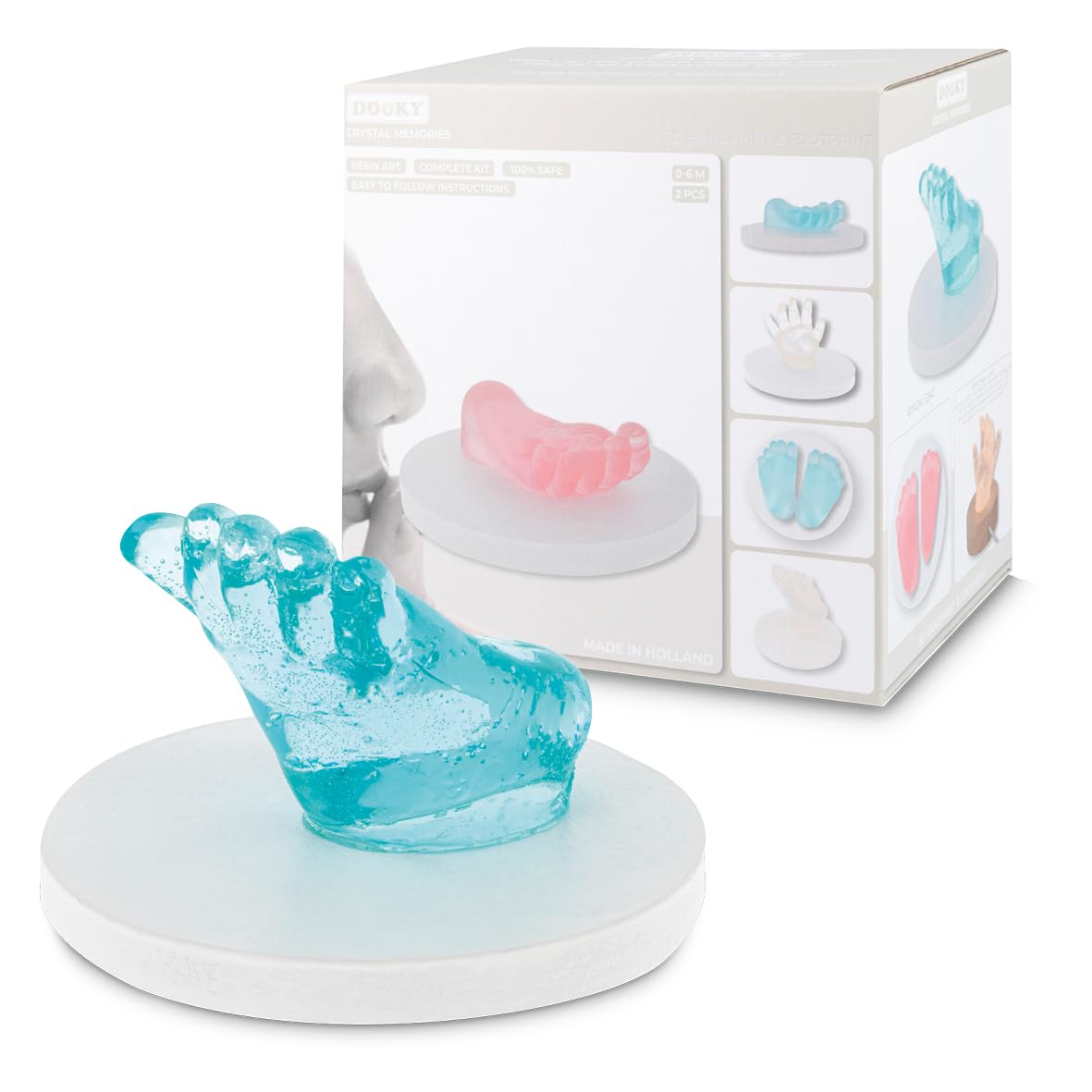 Dooky Crystal Memories 3D Handprint & Footprint, Fußabdruck Baby, Baby Fussabdruck Set, 3D Handabdruck Set, Handabdruck Baby, Abdruckset Baby, Baby Abdruckset, Personalisierte Geschenke, Babygeschenke