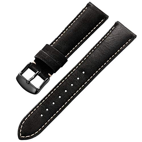 iStrap Correa de Reloj Correa de Piel de Becerro Genuina Correa de Reloj de reemplazo Elegir Color y Ancho (18 mm, 19 mm, 20 mm, 21 mm, 22 mm o 24 mm)