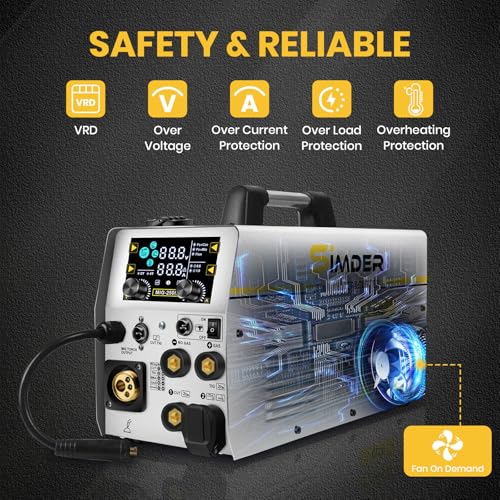 Image of SSIMDER MIG Welder 6 in 1 Gas MIG /Flux Core /Spool /TIG /Stick /CUT 110V 220V 160A Welder Plasma Cutter Combo Welding Machine for Home DIY Outdoor Industrial Use