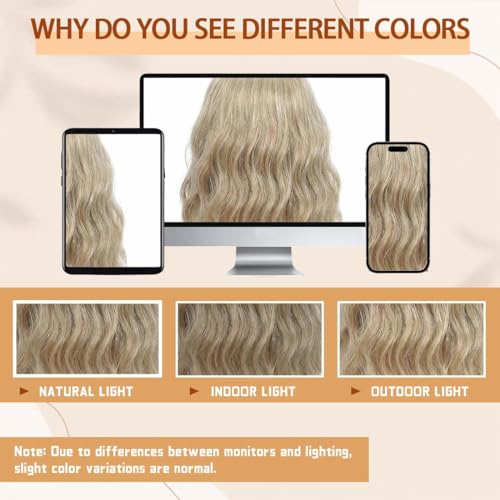 Image of Pastel Dark Blonde Wavy Bob Wig for Women, Short Shoulder Length Synthetic Wig with Bangs, Matte Natural Realistic Look Lightweight Hairpiece, Blonde Color for Daily Wear & Cosplay Costume