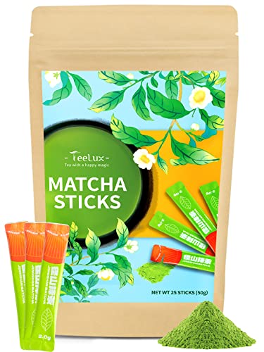 Image of TeeLux Matcha Powder, Culinary Grade Matcha Single Serve Packets, 25 Count