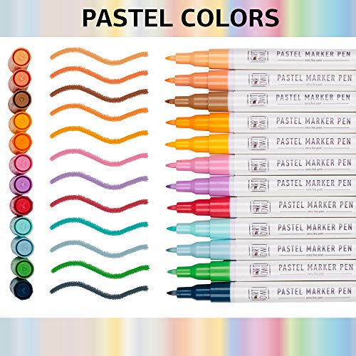 Art Owl Acrylic Pastel Paint Marker Pens, Ultra Fine Point 0.7mm