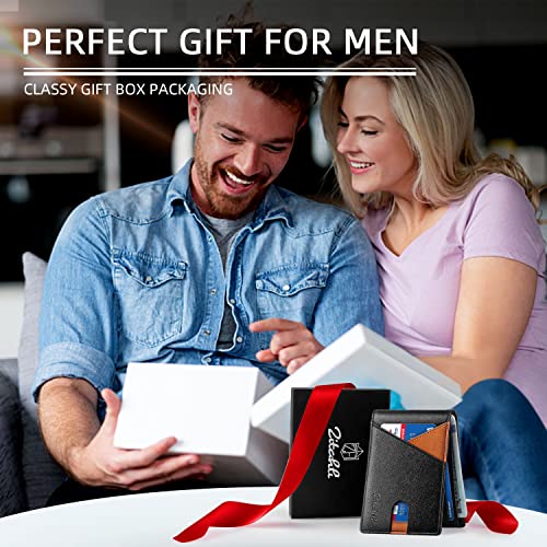 Image of Zitahli Bifold Wallets for Men, Slim RFID Leather Card Holder Cash Pocket | Minimalist Front Pocket Design, Holds 11 Cards, RFID Protection, Gifts for Men on Birthdays, Father's Day, and Christmas