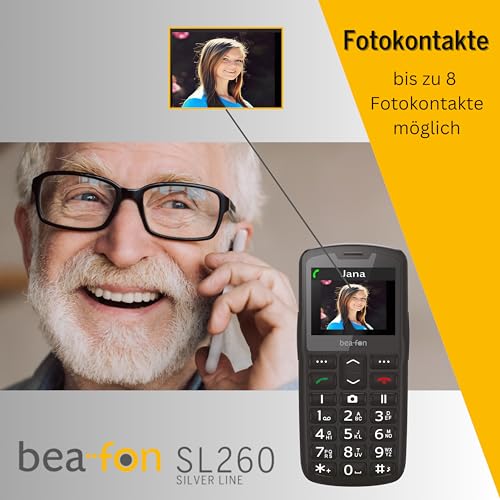 Beafon SL260 Knapptelefon med SOS och Hörlurskompatibilitet