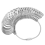 Fingermesswerkzeug Ring Sizer Gauge Moldrel Größenstock und Bestimmen Sie Problemlos Ideale Anpassung, Leichtes Tragbares Metallmaterial für Eheringe, Klassenringe, mit Home -Finger (Ring 18mm)